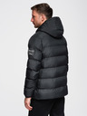 Ombre Clothing Pánska prešívaná zateplená bunda s raglánovými rukávmi - čierna V4 OM-JAHP-0302 Ombre Clothing