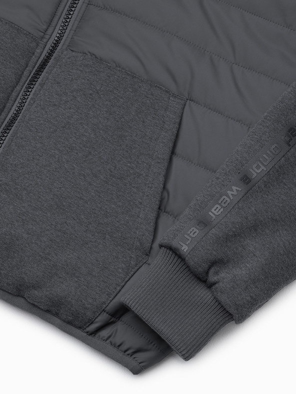 Ombre Clothing Pánska prechodná bunda - tmavo siva C601 Ombre Clothing