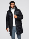Ombre Clothing Pánska dlhá prešívaná bunda s veľkými vreckami - čierna V1 OM-JALJ-0308 Ombre Clothing