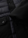 Ombre Clothing Pánska dlhá prešívaná bunda s veľkými vreckami - čierna V1 OM-JALJ-0308 Ombre Clothing
