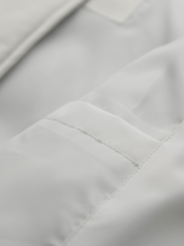 Ombre Clothing Pánska prešívaná bunda s kapuco - svetlo siva V4 OM-JAHP-0252 Ombre Clothing