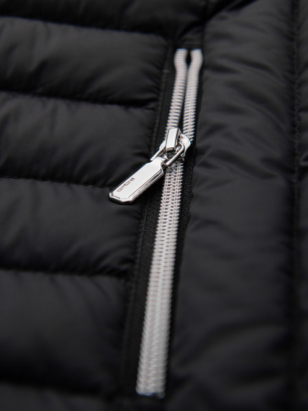 Ombre Clothing Moška ultralagana jakna iz naravnega puhlega perja s žepom - črna V1 OM-JALP-0211 Ombre Clothing