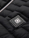 Ombre Clothing Moška ultralagana jakna iz naravnega puhlega perja s žepom - črna V1 OM-JALP-0211 Ombre Clothing