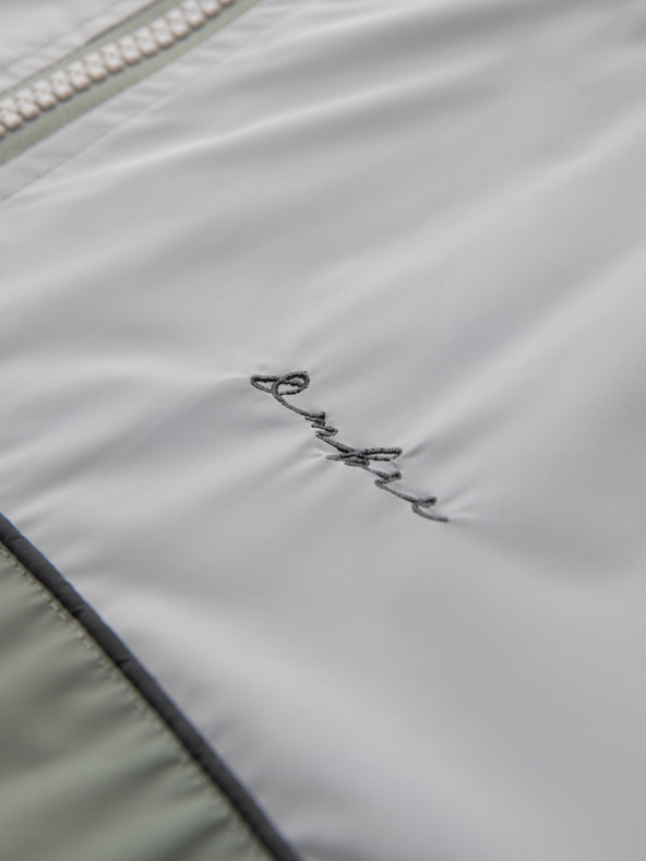 Ombre Clothing Moška kontrastna vetrovka s kapuco - olivno siva V3 OM-JANP-0228 Ombre Clothing