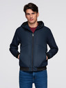 Ombre Clothing Moška lahka jakna s kapuco in mrežasto podlogo - temno modra V1 C640 Ombre Clothing