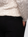 Ombre Clothing Moške hlače iz piqué pletenine z nastavljivo pasom - črne V2 OM-PACP-0283 Ombre Clothing