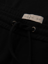 Ombre Clothing Moške hlače iz piqué pletenine z nastavljivo pasom - črne V2 OM-PACP-0283 Ombre Clothing