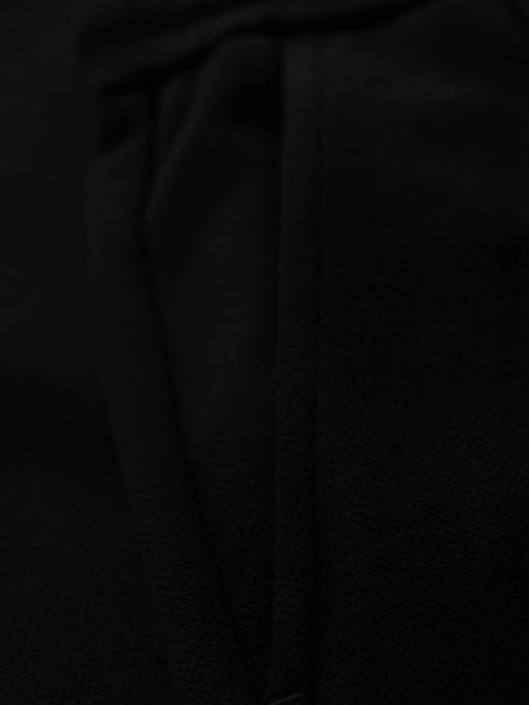 Ombre Clothing Moške hlače iz piqué pletenine z nastavljivo pasom - črne V2 OM-PACP-0283 Ombre Clothing