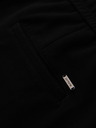 Ombre Clothing Moške hlače iz piqué pletenine z nastavljivo pasom - črne V2 OM-PACP-0283 Ombre Clothing