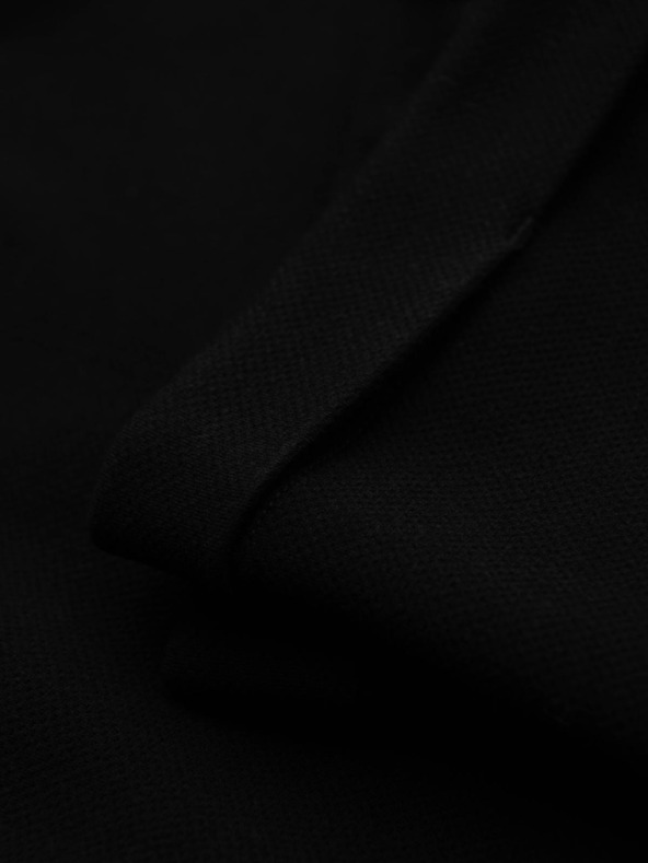 Ombre Clothing Moške hlače iz piqué pletenine z nastavljivo pasom - črne V2 OM-PACP-0283 Ombre Clothing