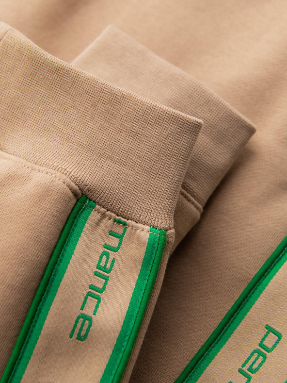 Ombre Clothing Moške športne hlače z obrobo - rjave V1 OM-PASK-0284 Ombre Clothing