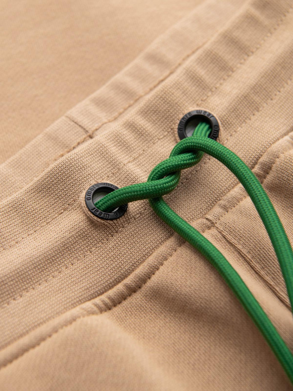 Ombre Clothing Moške športne hlače z obrobo - rjave V1 OM-PASK-0284 Ombre Clothing