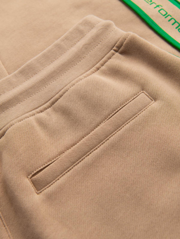 Ombre Clothing Moške športne hlače z obrobo - rjave V1 OM-PASK-0284 Ombre Clothing