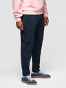 Ombre Clothing Moške jogging hlače z ravno hlačnico in gumijastimi detajli - temno modre V2 OM-PASK-0281 Ombre Clothing