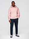 Ombre Clothing Moške jogging hlače z ravno hlačnico in gumijastimi detajli - temno modre V2 OM-PASK-0281 Ombre Clothing
