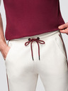 Ombre Clothing Moške športne hlače z obrobo - kremne V2 OM-PASK-0284 Ombre Clothing