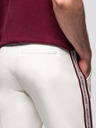 Ombre Clothing Moške športne hlače z obrobo - kremne V2 OM-PASK-0284 Ombre Clothing
