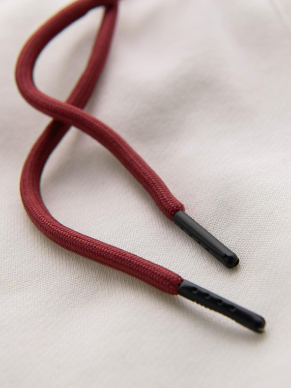 Ombre Clothing Moške športne hlače z obrobo - kremne V2 OM-PASK-0284 Ombre Clothing