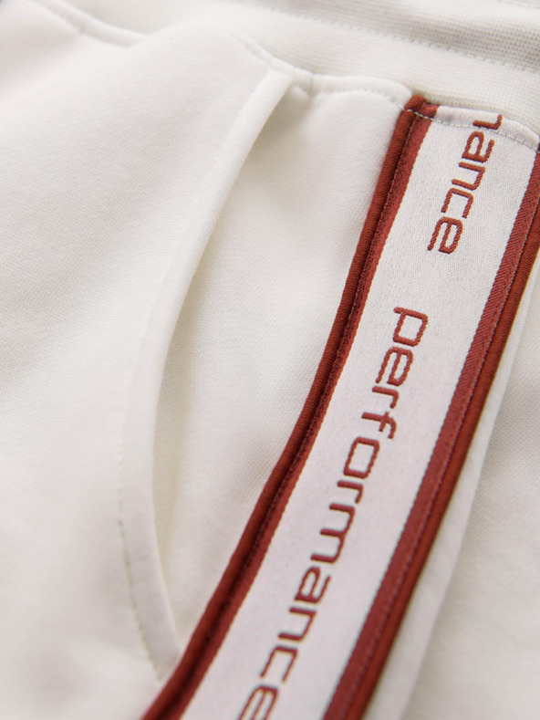 Ombre Clothing Moške športne hlače z obrobo - kremne V2 OM-PASK-0284 Ombre Clothing