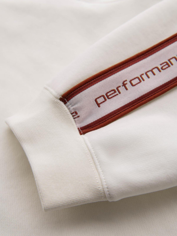 Ombre Clothing Moške športne hlače z obrobo - kremne V2 OM-PASK-0284 Ombre Clothing