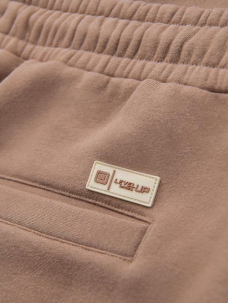 Ombre Clothing Klasične unisex jogging hlače z rebrastimi obročniki - rjave V16 OU-PSBC-0100 Ombre Clothing