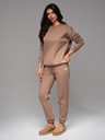 Ombre Clothing Klasične unisex jogging hlače z rebrastimi obročniki - rjave V16 OU-PSBC-0100 Ombre Clothing