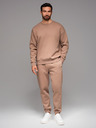 Ombre Clothing Klasične unisex jogging hlače z rebrastimi obročniki - rjave V16 OU-PSBC-0100 Ombre Clothing