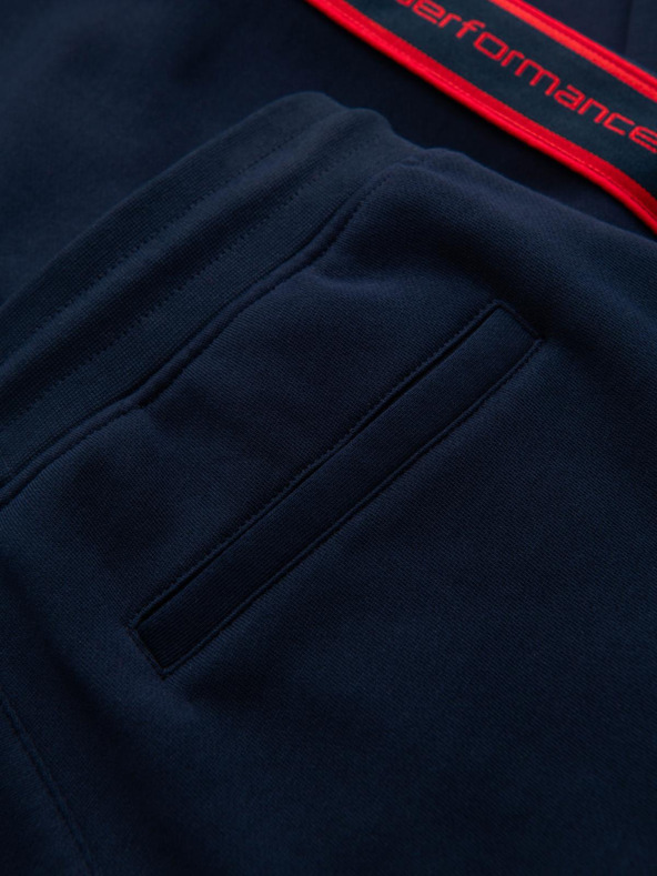 Ombre Clothing Moške športne hlače z obrobo - temno modre V3 OM-PASK-0284 Ombre Clothing