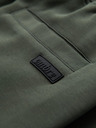 Ombre Clothing Moške jogging hlače z ravno hlačnico in gumijastimi detajli - temno olivno zelene V4 OM-PASK-0281 Ombre Clothing