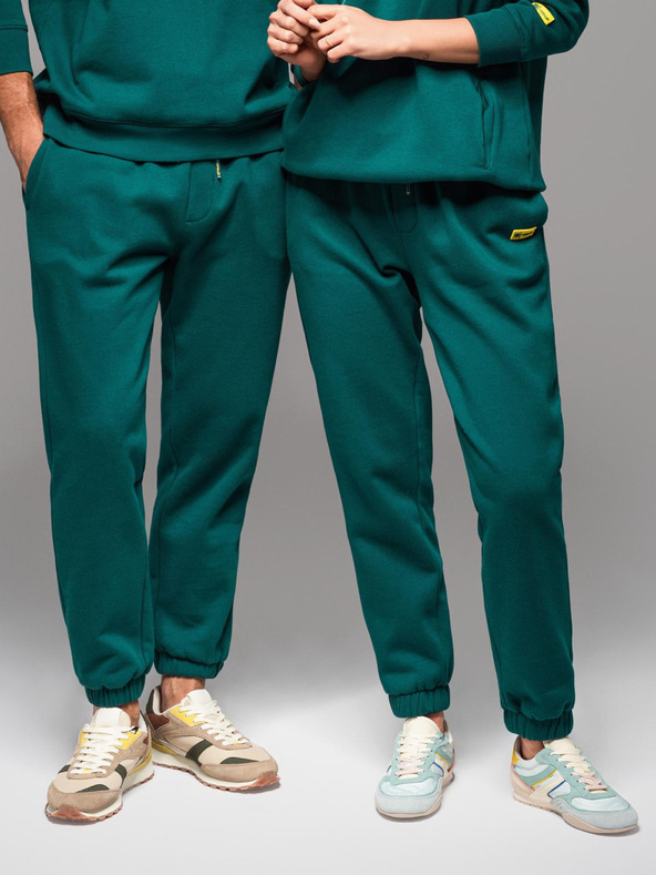 Ombre Clothing Klasične unisex jogging hlače z rebrastimi obročniki - temno zelene V17 OU-PSBC-0100 Ombre Clothing