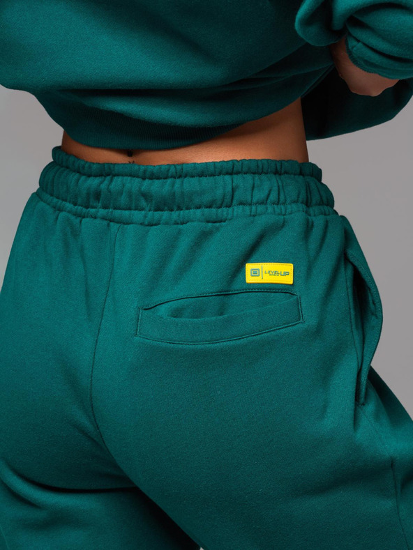 Ombre Clothing Klasične unisex jogging hlače z rebrastimi obročniki - temno zelene V17 OU-PSBC-0100 Ombre Clothing