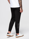 Ombre Clothing Moške jogging hlače z rebrasto obrezano in gumijastim tiskom - črne V1 OM-PASK-0223 Ombre Clothing
