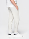 Ombre Clothing Moške jogging hlače z rebrasto obrezano in gumijastim tiskom - bele V2 OM-PASK-0223 Ombre Clothing