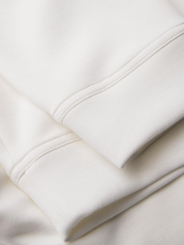 Ombre Clothing Moške jogging hlače z rebrasto obrezano in gumijastim tiskom - bele V2 OM-PASK-0223 Ombre Clothing