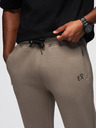 Ombre Clothing Moške jogging hlače z rebrasto obrezano in gumijastim tiskom - pepel V3 OM-PASK-0223 Ombre Clothing