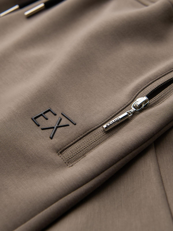 Ombre Clothing Moške jogging hlače z rebrasto obrezano in gumijastim tiskom - pepel V3 OM-PASK-0223 Ombre Clothing