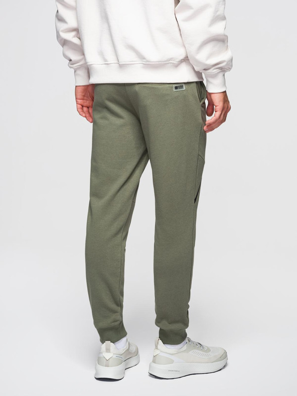 Ombre Clothing Moške jogging hlače - olivne V4 OM-PASK-0280 Ombre Clothing