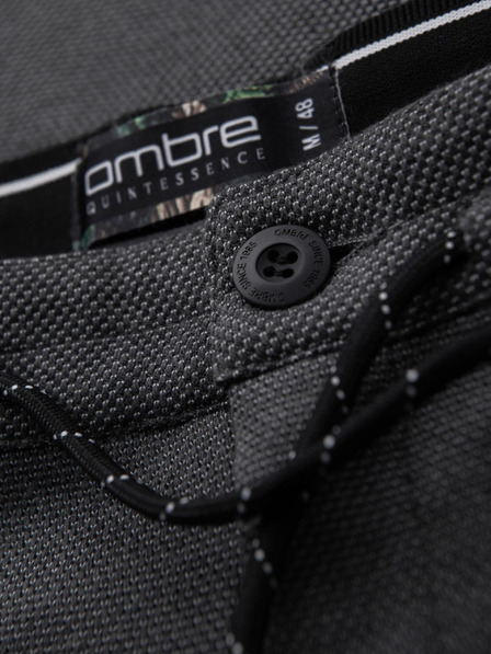 Ombre Clothing Moške pletene hlače z elastičnim pasom - temno sive V2 OM-PACP-0116 Ombre Clothing