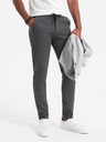 Ombre Clothing Moške pletene hlače z elastičnim pasom - temno sive V2 OM-PACP-0116 Ombre Clothing