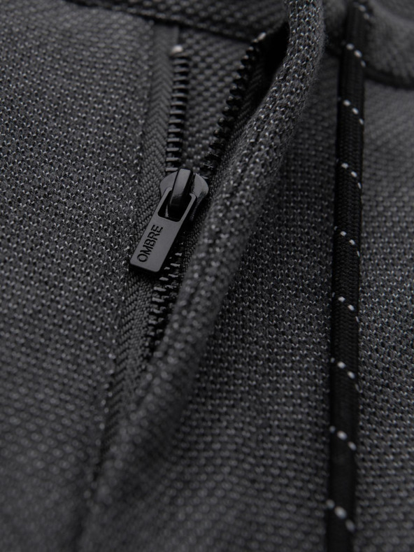 Ombre Clothing Moške pletene hlače z elastičnim pasom - temno sive V2 OM-PACP-0116 Ombre Clothing