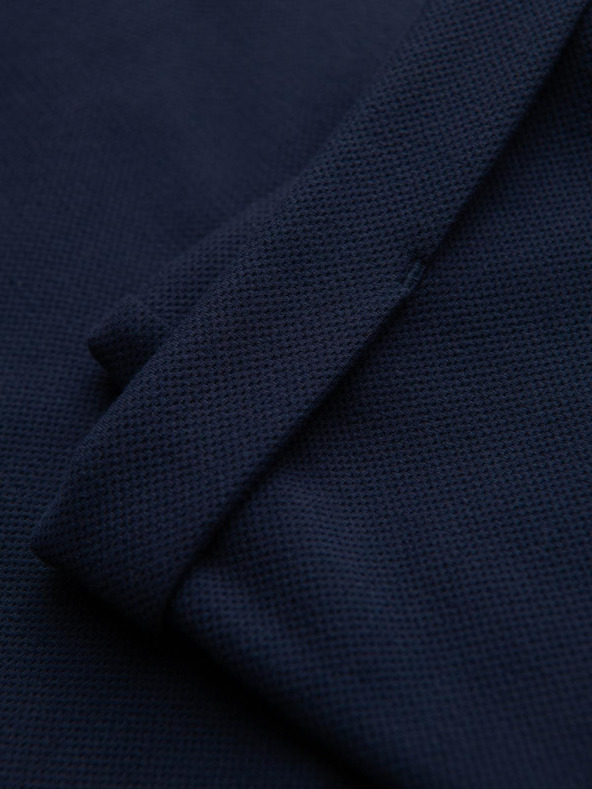 Ombre Clothing Moške hlače iz piqué pletenine z nastavljivo pasom - temno modre V1 OM-PACP-0283 Ombre Clothing