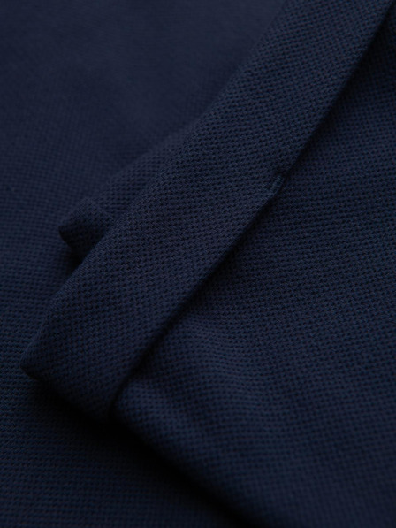 Ombre Clothing Moške hlače iz piqué pletenine z nastavljivo pasom - temno modre V1 OM-PACP-0283 Ombre Clothing