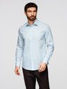 Ombre Clothing Moška klasična bombažna srajca SLIM FIT z mikro vzorcem - bela V1 K696 Ombre Clothing