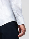Ombre Clothing Moška bombažna srajca REGULAR FIT s subtilnim vzorcem - bela V1 K698 Ombre Clothing