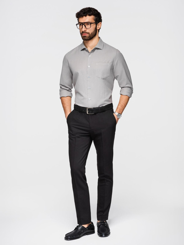 Ombre Clothing Moška srajca klasičnega regular fit kroja - siva V1 K694 Ombre Clothing
