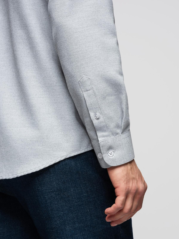 Ombre Clothing Moška srajca klasičnega regular fit kroja - siva melanž V2 K694 Ombre Clothing