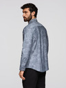 Ombre Clothing Klasična moška flanelna bombažna srajca s cvetlicami - siva V3 K701 Ombre Clothing