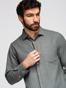 Ombre Clothing Moška srajca klasičnega regular fit kroja - khaki V4 K694 Ombre Clothing