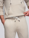 Ombre Clothing Moška bombažna trenirka komplet kengurujska mikina + hlače jogger - svetlo bež V1 Z121 Ombre Clothing
