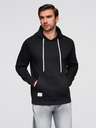 Ombre Clothing Moška kengurujska mikina BASIC s kapuco - črna V5 B1674 Ombre Clothing